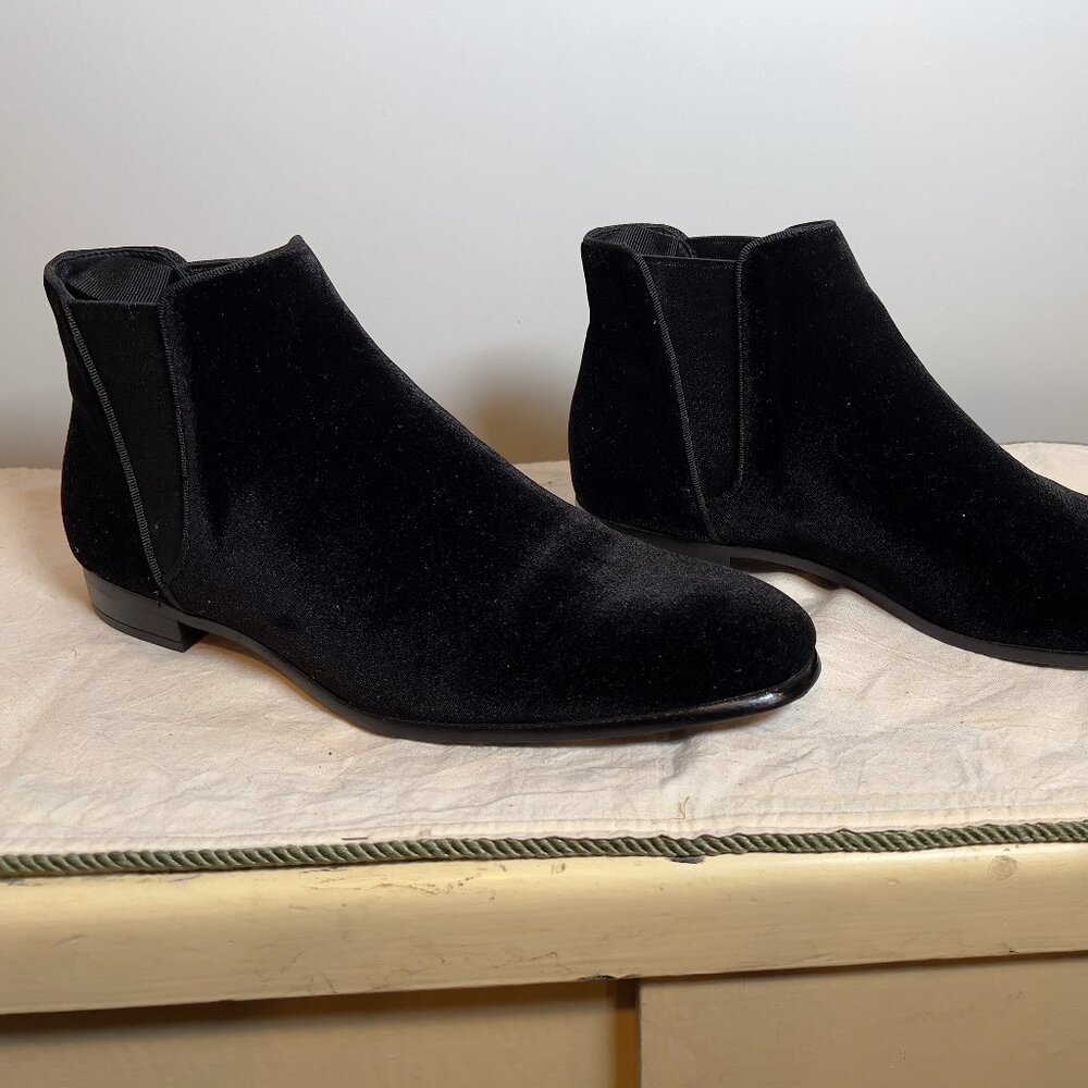 Zara Velvet Chelsea Boots Black Men's 9.5/10